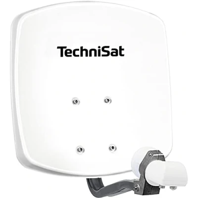 Afbeelding van TechniSat DIGIDISH 33 Satellietschotel voor 2 deelnemers (33 cm kleine satellietinstallatie, complete set met wandhouder en universele Twin LNB) wit