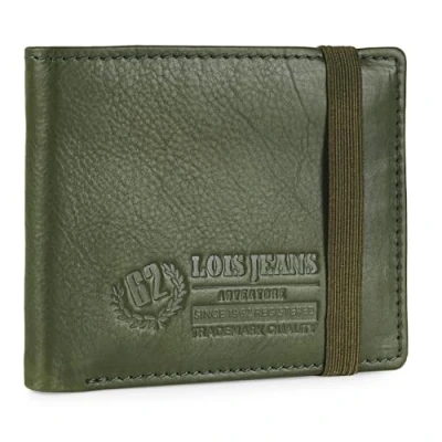 Afbeelding van Lois Portemonnee Heren Leer RFID Leren Met Stijlvol Design Duurzame Leather Wallet Voor Mannen Veiligheid En Klasse Elke Gelegenheid, Kaki