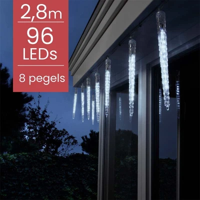 Afbeelding van IJspegelverlichting 2,8 meter 8 ijspegels koel wit