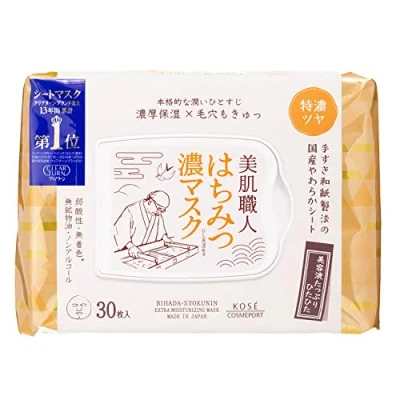 Afbeelding van Clear Turn KOSE Beautiful Skin Craftsman Honey Mask Large Capacity Face Pack 30 Sheets