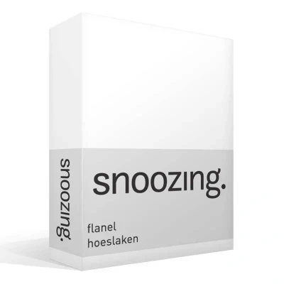 Afbeelding van Snoozing Flanel Hoeslaken Lits jumeaux 200x220 cm Wit
