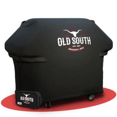 Afbeelding van Old South Grillhoes, weerbestendig, grillhoes voor Weber, Napoleon, Brinkmann, Char Broil gasgrill, grill cover, zwart (147 x 70 115 cm)