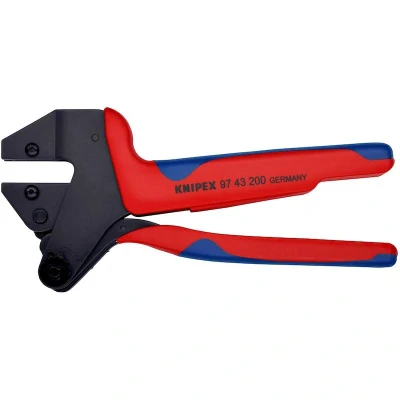 Afbeelding van Knipex krimp systeemtang voor verwisselbare krimpprofielen met meer componentengrepen gebruineerd 200 mm 97 43 a