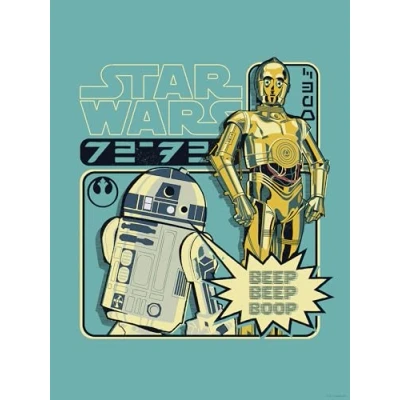Afbeelding van Komar Artprint Star Wars Beep Boop 300 x 280 cm (breedte hoogte) behang, vlies, woonkamer, slaapkamer (set)