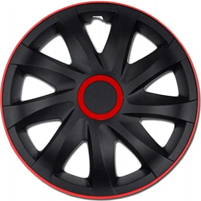 Afbeelding van NRM wieldoppen set 15&quot; inch zwart rood wieldop voor wintervelgen