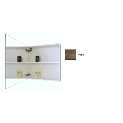 Afbeelding van Spiegelkast Sanicare Qlassics 60 cm 1 Deur Truffel Eiken Rechts
