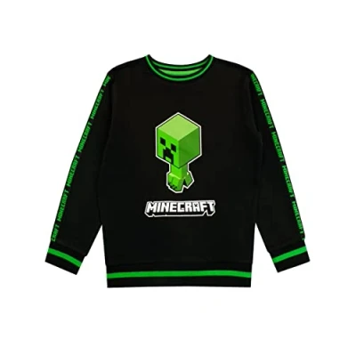 Afbeelding van Minecraft Jongens Sweatshirt Creeper Zwart 158