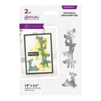 Afbeelding van Gemini Elements Scattered Corners&amp;Borders Snijmal Graceful Dragonflies