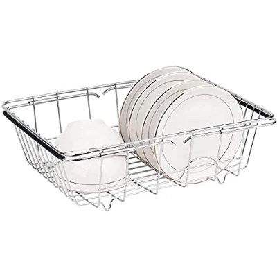 Afbeelding van Toplife Verstelbare RVS boven Spoelbak Droogrek, voor Servies, Plantaardige en Fruit Opbergmand