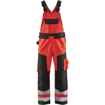Afbeelding van Blaklader Bretelbroek High Vis 2660 1811 Rood/Zwart D100