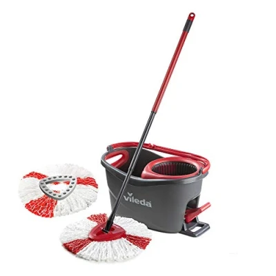 Afbeelding van Vileda Turbo microvezel spindweil en emmer set met extra 2 in 1 kopvervanging voor het reinigen van vloeren, x dweil, 1x navulling, rood, 29,6 48,6 29,3 cm