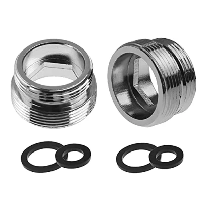 Afbeelding van 2 Stuks Metalen Kraan Adapter, 22Mm Buitendraad 24Mm Messing Tap Beluchter Connector Voor Badkamer Keuken Water Purifier