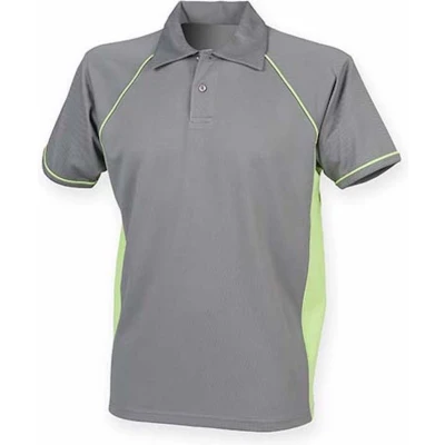 Afbeelding van Herenpolo &#039;Piped Performance&#039; met korte mouwen Gunmetal/Lime 3XL