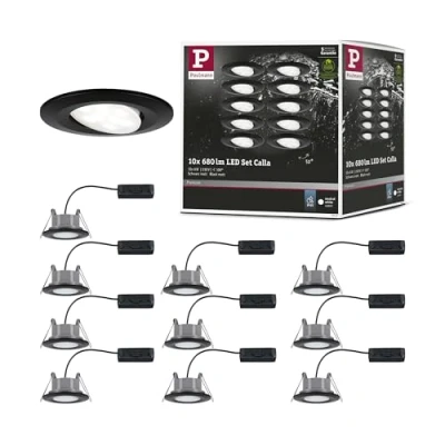 Afbeelding van Paulmann 92462 LED inbouwlamp Set van 10 stuks 60 W Zwart (mat)