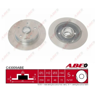 Afbeelding van ABE Remschijven C43009ABE