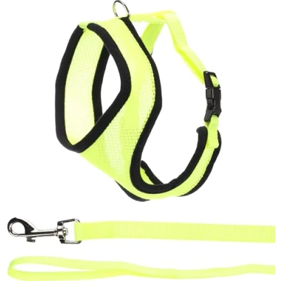 Afbeelding van Flamingo Harnas met riem voor kittens, Harms, geel, maat A: 37 cm, B: 43 55 C: 120 cm x 15 2 mm, verstelbaar en comfortabel, ideaal rassen zoals Perzisch, Maine Coon, Siamees meer