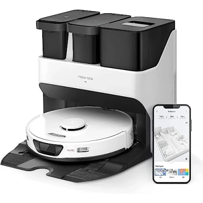 Afbeelding van Roborock S7 Max Ultra Robot Stofzuiger met Auto Mop Wassen/Auto Stof Legen/Warme Lucht Drogen/Auto Tank Bijvullen/Dock Zelfreinigende (5500 Pa Actief Obstakel Vermijden, App/Voice Control)