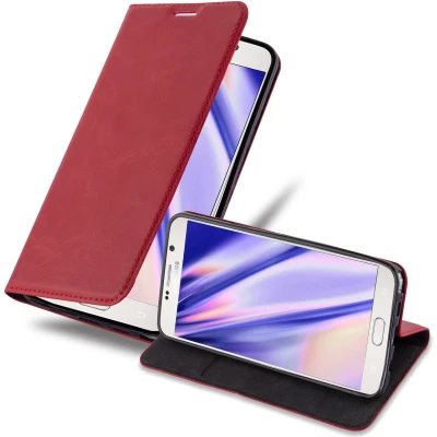 Afbeelding van Cadorabo Hoesje geschikt voor Samsung Galaxy NOTE 5 in APPEL ROOD Beschermhoes Case magnetische sluiting Cover