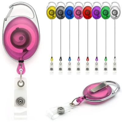 Afbeelding van CKB ltd. naambadge trekkoord afrolmechanisme roze