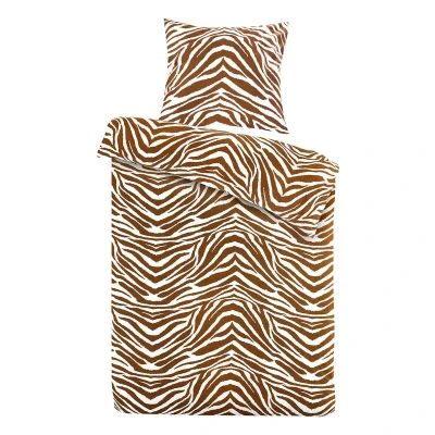 Afbeelding van Dekbedovertrek Daydream Zebra Bruin Flanel 140 x 200 / 220 cm 1 Persoons
