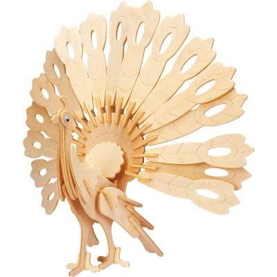 Afbeelding van Eureka Gepetto&quot;;s Workshop Houten Bouwpakket 3D Pauw