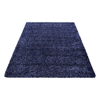 Afbeelding van Basic Shaggy vloerkleed Donker Blauw Hoogpolig 160x230 cm
