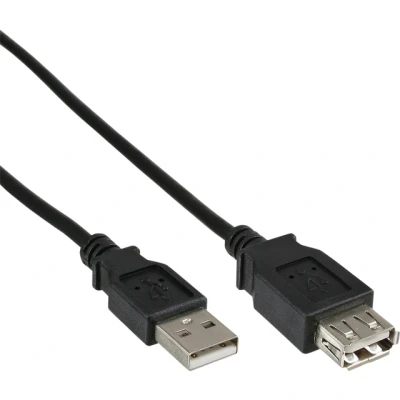 Afbeelding van Kabel inLine verlengkabel USB A 2.0 M/V 1,8 meter zwart