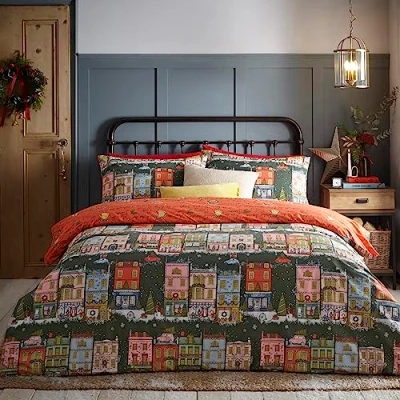 Afbeelding van furn. Christmas Spirit King Size Dekbedovertrek Groen