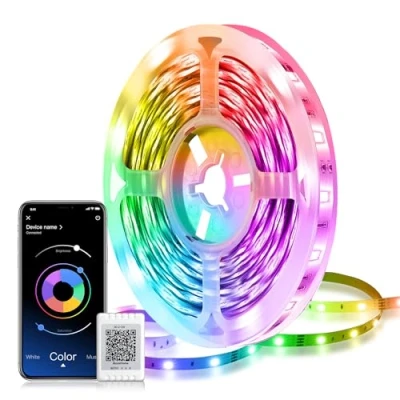 Afbeelding van Mexllex Led strip 5m, strip, RGB lights, besturing via afstandsbedieningsapp, synchroniseren met muziekritme, voor Slaapkamer, Bruiloft, Feest, Kerstmis, Keuken