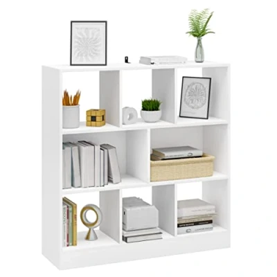 Afbeelding van WOLTU Boekenkast Opbergplank 98x30x100cm in MDF voor Woonkamer 8 Compartimenten Wit SK021ws