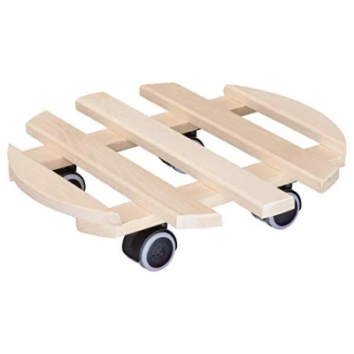 Afbeelding van WAGNER plantenroller Paletti Ø 35 x 8 cm I voor binnen, beuken natuur bloemenroller van FSC® massief hout potroller draagkracht 100 kg Made in EU 20031901