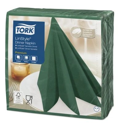 Afbeelding van Tork LinStyle Dinnerservet 39x39cm 1/4 vouw Mountain Pine Green 478847
