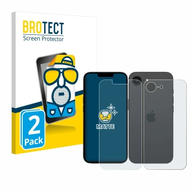 Afbeelding van BROTECT Screenprotector voor Apple iPhone 16e (Voor+Achter) Folie Beschermfolie matte (2 Stuks)