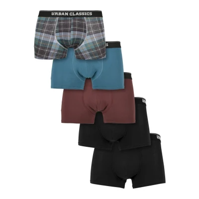 Afbeelding van Urban Classics 5 PACK Onderbroeken, Heren, Maat: Small, Plaidaop jasper cherry+blk+blk