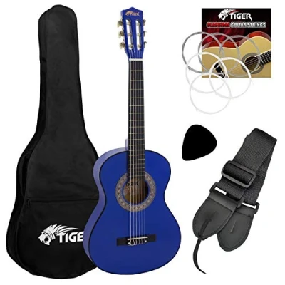 Afbeelding van TIGER CLG4 BL 3/4 Size Klassieke Spaanse Gitaar Pack Blauw