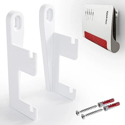 Afbeelding van MOBILEFOX Ethernet wandhouder voor FritzBox 7590 7530 7510 Router houder modem ophanging