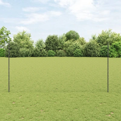 Afbeelding van vidaXL Tuin Omheining Set van 2 Grijs Metaal 25 x 1,5 m Stevig