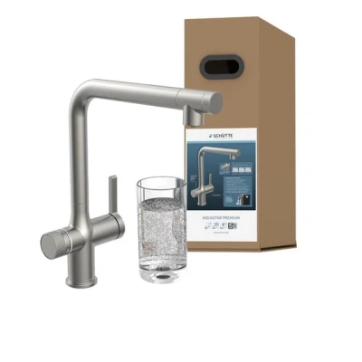 Afbeelding van SCHÜTTE AQUASTAR PREMIUM bruisend water mengkraan Keukenkraan Plus koel en filtersysteem RVS look