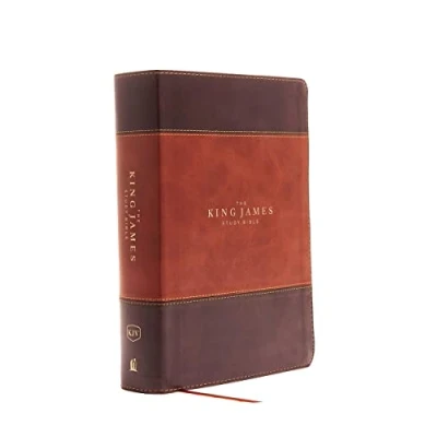 Afbeelding van KJV, The King James Study Bible, Leathersoft, Brown, Thumb Indexed, Red Letter, Full Color Edition: Holy Version