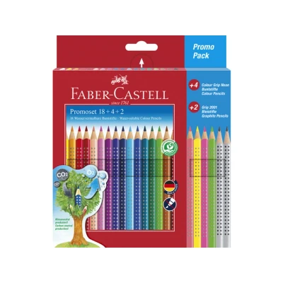 Afbeelding van Kleurpotlood Faber Castell Grip promotieset 18 + 4 2