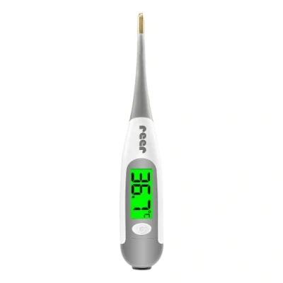Afbeelding van reer ExpressTemp Pro 98122 Digitale koortsthermometer, meettijd 10 seconden, vergulde flexibele punt, verlicht display, voor baby&#039;s en peuters