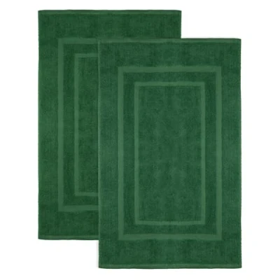 Afbeelding van NatureMark Set van 2 Badstof Badmatten, 100% Katoen, 50x80cm, Donkergroen