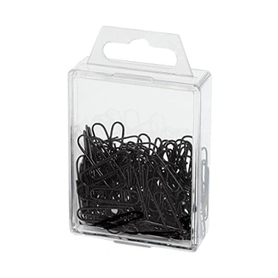 Afbeelding van Wedo 901244201 paperclips (metaal, 27 mm, met kunststof coating) 100 stuks, zwart