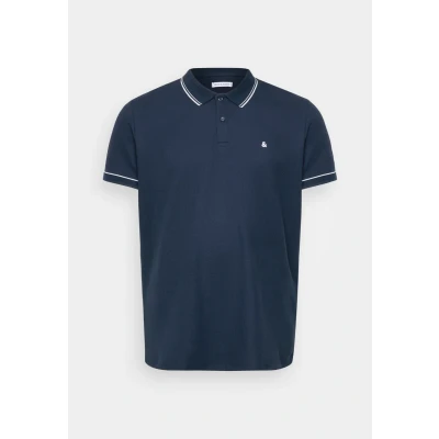 Afbeelding van JACK &amp; JONES PLUS SIZE regular polo met ingebreid patroon donkerblauw