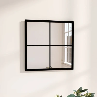 Afbeelding van Wandspiegel 40x40 cm metaal zwart