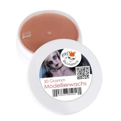 Afbeelding van KING OF halloween Boetseerwas huidvriendelijke littekens wonden wratten en vele andere SFX effecten zombie heksen vampier make up litteken was carnaval