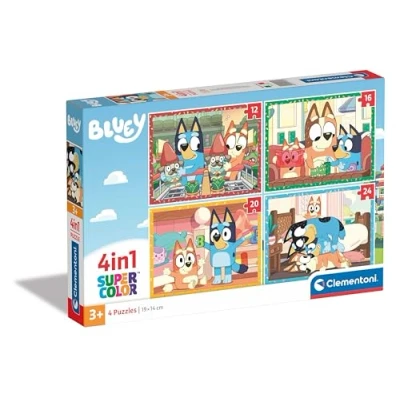 Afbeelding van Clementoni Supercolor  Bluey Legpuzzel 4 in 1 Kinderpuzzel 3+ Jaar