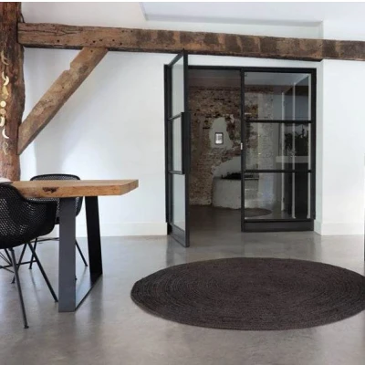 Afbeelding van Interieur05 Vloerkleed Jute Rond Zwart 180Ã ̃