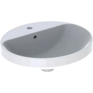 Afbeelding van Geberit variform wastafel ovaal opbouw 1x waskom kraangat midden keramiek vuilafstotend 500 x 450 178mm bxdxh wit 714 00 2