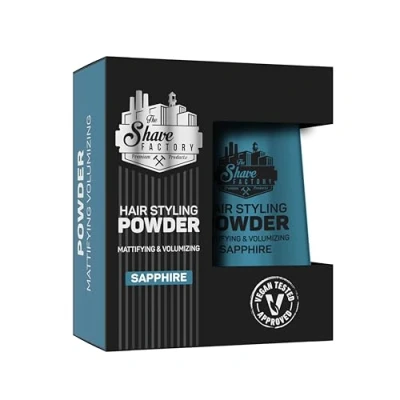 Afbeelding van The Shave Factory Hair Styling Powder Mattifying &amp; Volumizing voor ongeëvenaarde Textuur, Volume en Matte Afwerking Perfect Elke Look Haartype 20g (1 Stuk, Sapphire)